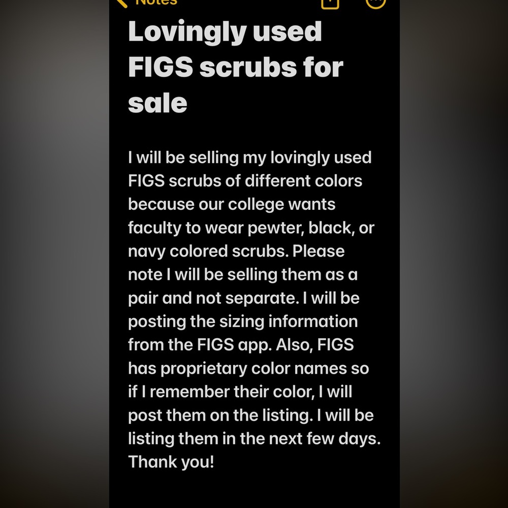 Lovingly used FIGS scrubs FOR SALE